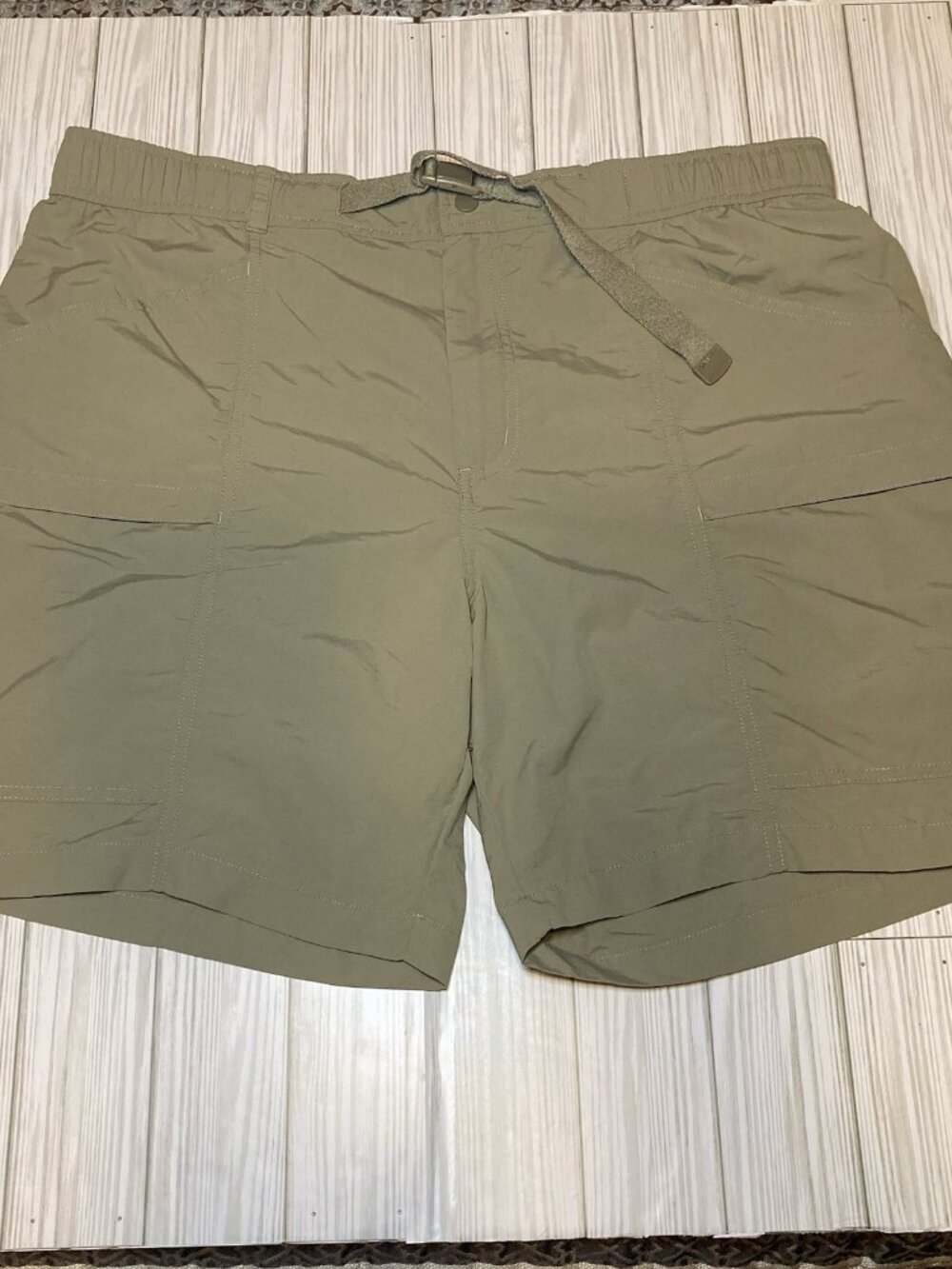 Eddie Bauer Men's Ripstop Tech Pull On Shorts, XL, Olive, Lightweight, Nylon